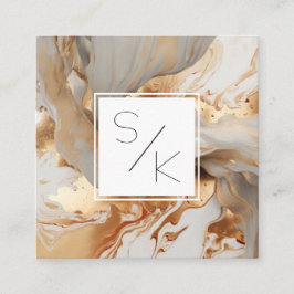 Monogramm-Marmorkarte Quadratische Visitenkarte