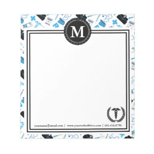 Monogramm - Medizinisches Design - Blau Notizblock
