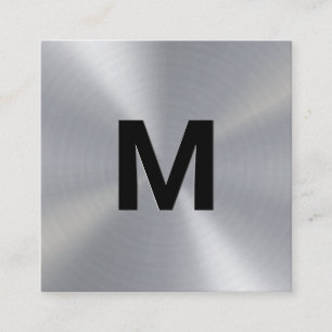 Monogramm   Metallisch Quadratische Visitenkarte