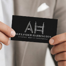 Monogramm Metallischer Rasierer Friseursalon