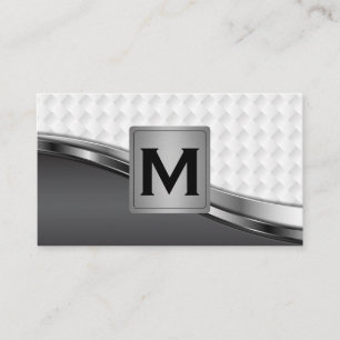 Monogramm   Metallisches Weave Muster Visitenkarte