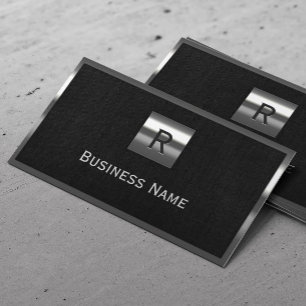 Monogramm-Metallrahmen aus Echtzeit-Anwesen-Linde Visitenkarte