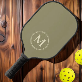 Monogramm Mid Century Solid Sage Meadow Color Pickleball Schläger