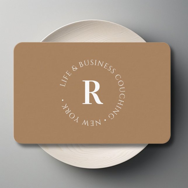Monogramm, mindestens braun visitenkarte (Monogram, Minimum Brown Business Card)