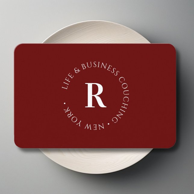 Monogramm, mindestens rot visitenkarte (Monogram, Minimum Red Business Card)