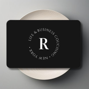 Monogramm, mindestens schwarz visitenkarte