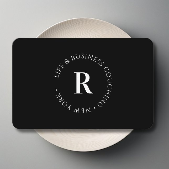 Monogramm, mindestens schwarz visitenkarte (Monogram, Minimum Black and White Business Card)
