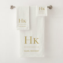 Monogramm Minimal Elegant Elfenbein Gold Stylisch