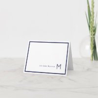 Monogramm-Minimalist Chic in Navyblau-Rand