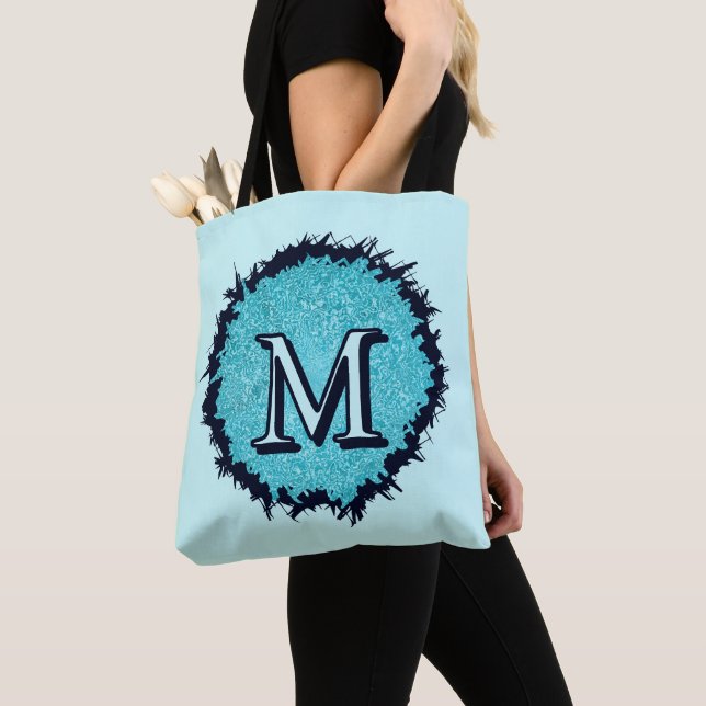 Monogramm minimalist einfaches chic blau abstrakt (Von Nahem)