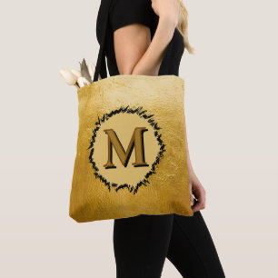 Monogramm minimalist einfaches Schwarz Faux-Gold