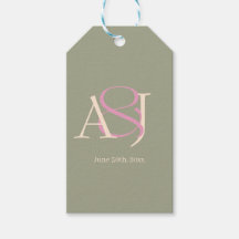 Monogramm-Minimalist-Hochzeit in Salbeigrün und Ro