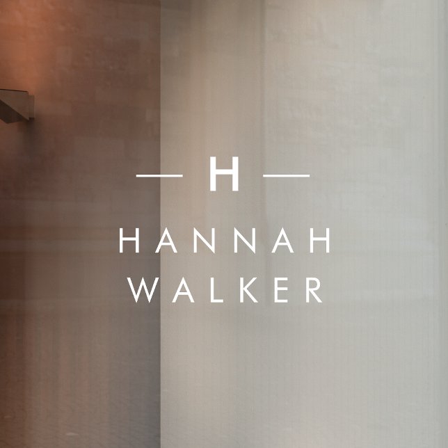 Monogramm | Minimalistisch Elegant Modernes Namens Fensteraufkleber (Von Creator hochgeladen)