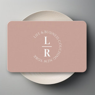 Monogramm, minimalistisch-malvenbraun visitenkarte