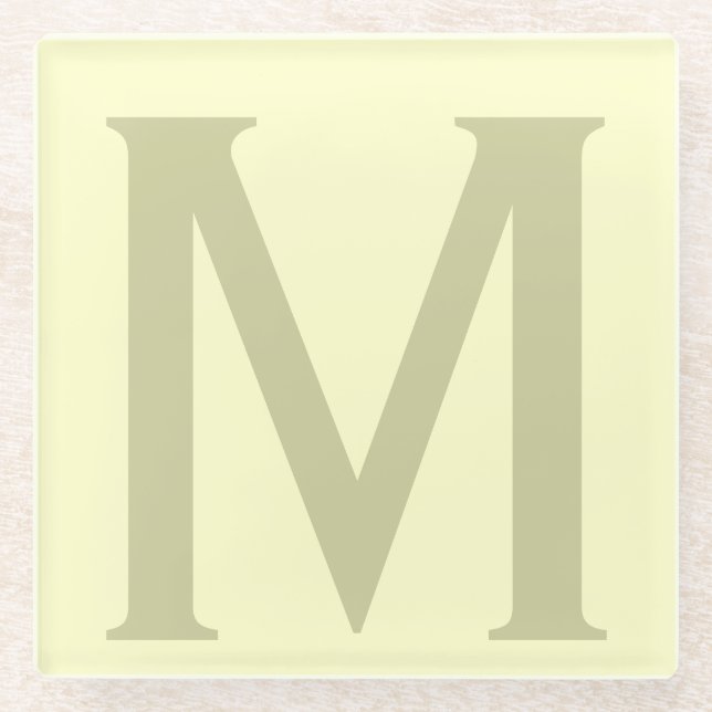 Monogramm Minimalistisch Name Anfänglich modern hi Glasuntersetzer (Vorderseite)