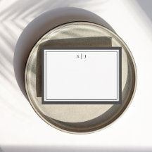 Monogramm Minimalistisch Schwarzweiß-Weiß