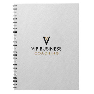 Monogramm minimalistischer grauer Leinen-3-Ringbin Notizblock