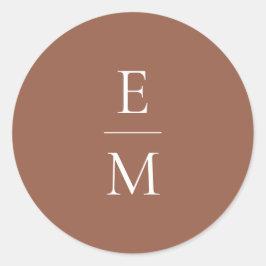 Monogramm-Minimalistischer Hochzeitsticker Runder Aufkleber
