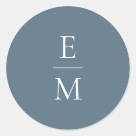 Monogramm-Minimalistischer Hochzeitsticker Runder Aufkleber