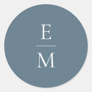 Monogramm-Minimalistischer Hochzeitsticker Runder Aufkleber