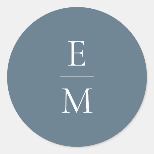 Monogramm-Minimalistischer Hochzeitsticker Runder Aufkleber (Vorderseite)
