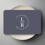 Monogramm, minimalistisches blaugraues Geschäft Visitenkarte<br><div class="desc">Minimalistische Monogramm-Visitenkarte - Grau-Blau | Personalisiert für Coaches & Consultants und mehr. Erhöhen Sie Ihr berufliches Image mit dieser stilvollen, anpassbaren Visitenkarte. Mit einem minimalistischen Design in Grau-Blau und eleganter Typografie strahlt diese Karte Professionalität und Eleganz aus. Perfekt für Trainer, Berater, Unternehmer und Freiberufler, die eine moderne und raffinierte Präsentation...</div>