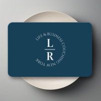 Monogramm, minimalistisches dunkelblaues Geschäft
