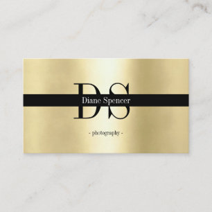 Monogramm, minimalistisches Gold schwarz b Visitenkarte