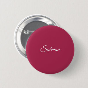 Monogramm minimalistisches Kirschrosarot Button