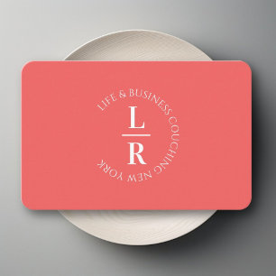 Monogramm, minimalistisches Korallengeschäft Visitenkarte