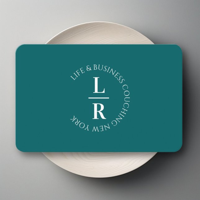 Monogramm, minimalistisches Petroleumgeschäft Visitenkarte (Monogram, minimalistic Petrol Business Business Card)