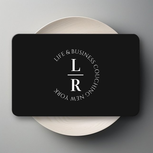 Monogramm, minimalistisches Schwarzweißgeschäft Visitenkarte (Monogram, minimal black Business Card)