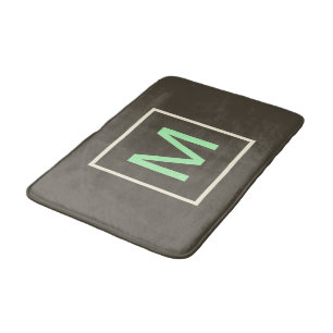 Monogramm-Mint-Schokoladenstück-Geometrisch Badematte