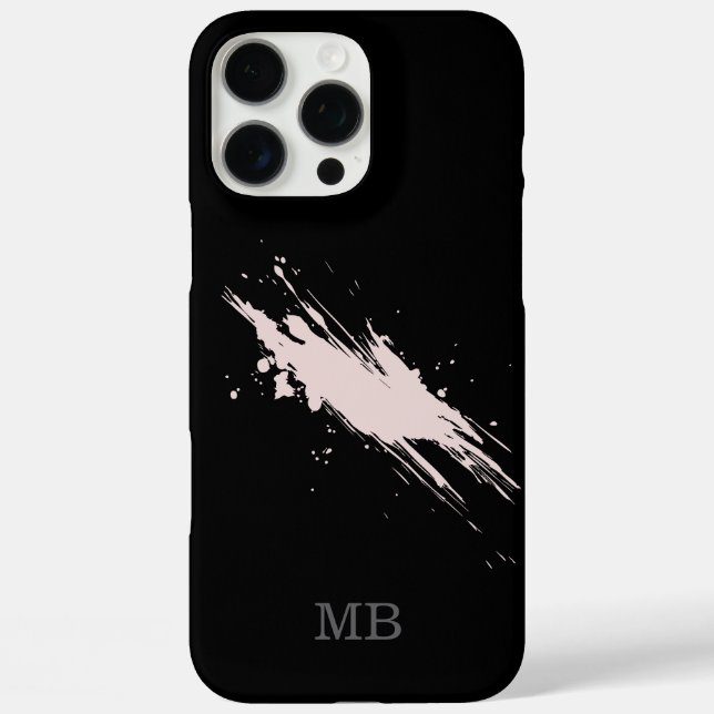 Monogramm mit abstraktem schwarzen Namen Case-Mate iPhone Hülle (Rückseite)