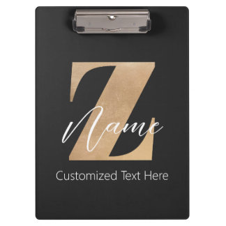 Monogramm mit Anfangsbuchstabe Z und personalisier Klemmbrett
