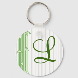 Monogramm mit Bambushintergrund - Buchstabe L Schlüsselanhänger