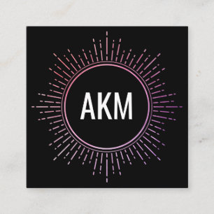 Monogramm mit Beleuchtungselementen Quadratische Visitenkarte