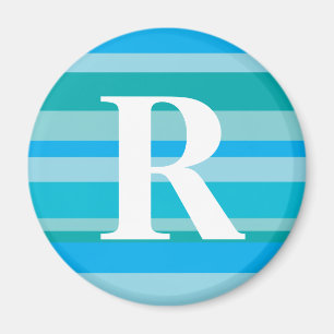 Monogramm mit einem bunten gestreiften Hintergrund Magnet
