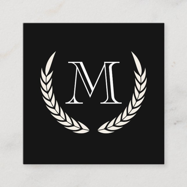 Monogramm mit Elementen Quadratische Visitenkarte (Vorderseite)