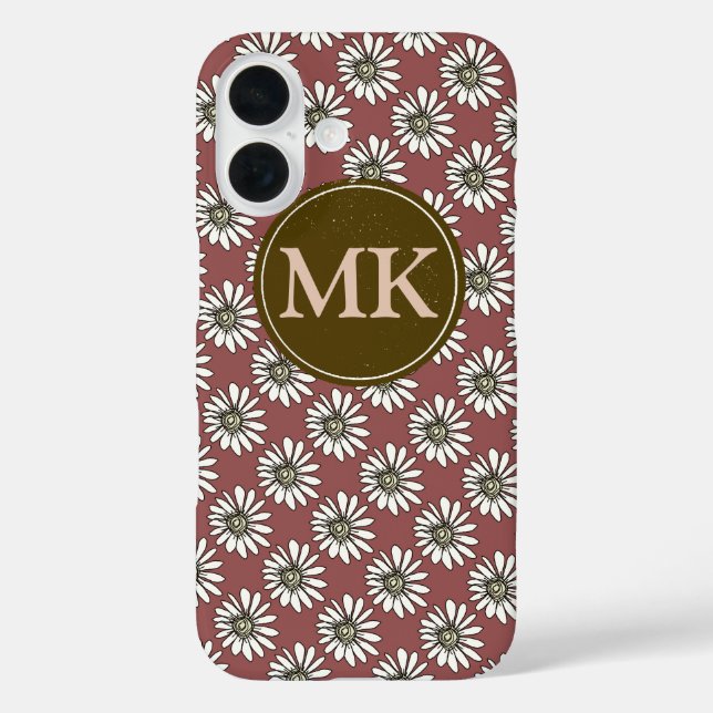Monogramm mit Gänseblümchen Case-Mate iPhone Hülle (Rückseite)