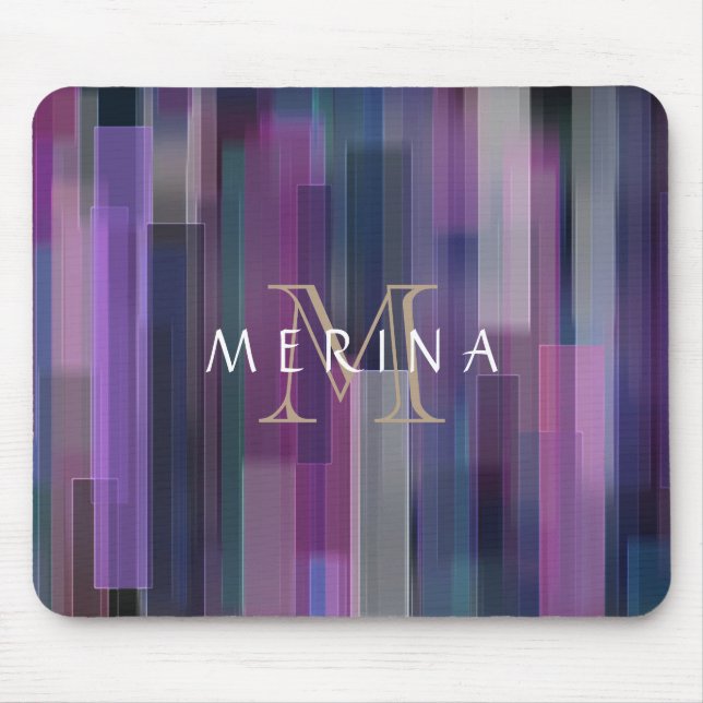 Monogramm mit glattem Muster personalisieren Mousepad (Vorne)
