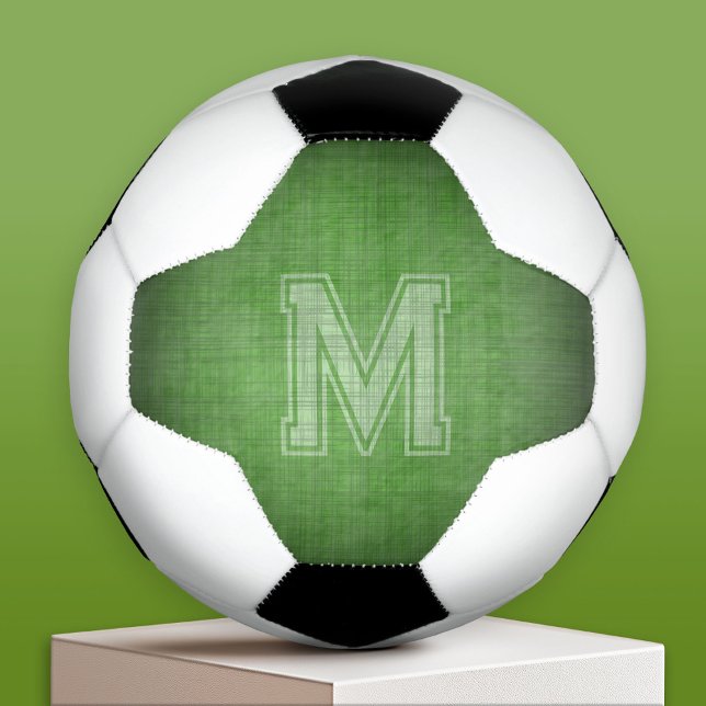 Monogramm mit grungy Chalkboard Grünem Hintergrund Fußball (Custom Soccer Ball)