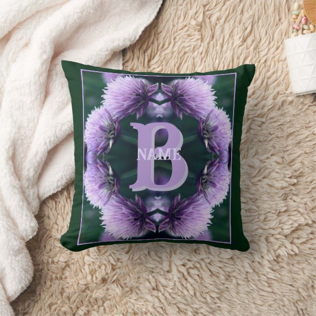Monogramm mit Ihrem Anfangsbuchstaben Name Allium  Kissen (Decke)