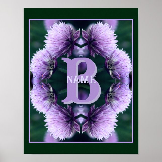 Monogramm mit Ihrem Anfangsbuchstaben Name Allium  Poster (Vorne)