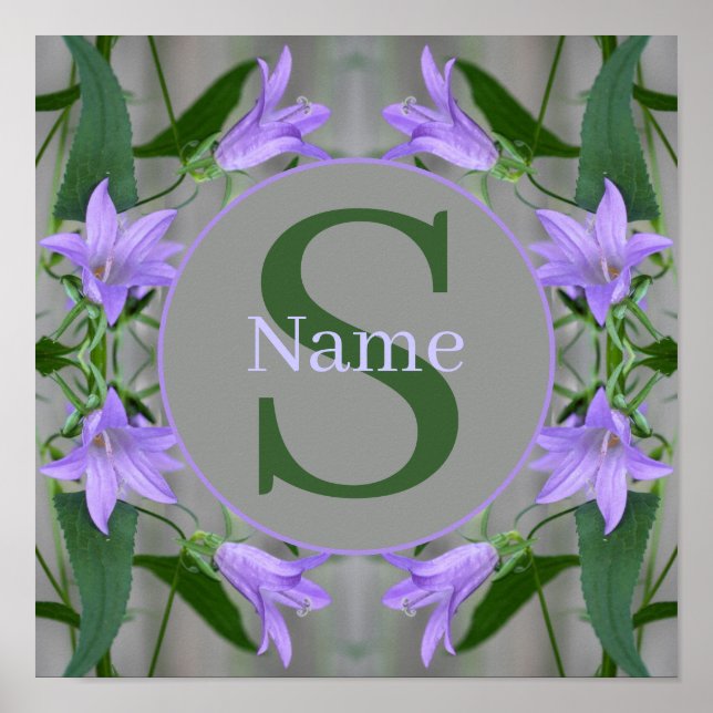 Monogramm mit Ihrem Anfangsbuchstaben Namen Lilien Poster (Vorne)