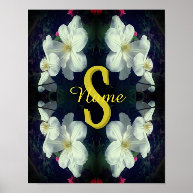 Monogramm mit Ihrem Anfangsbuchstaben und Namen Cl Poster (Vorne)