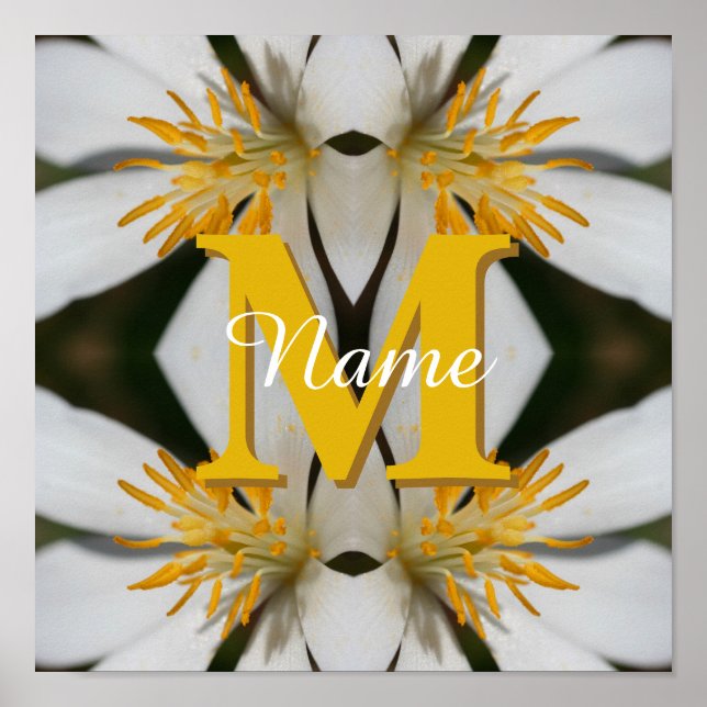 Monogramm mit Ihrem initialen Namen Blumen Persona Poster (Vorne)