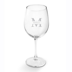Monogramm mit klassischem Stempel 19 oz. Weißwein