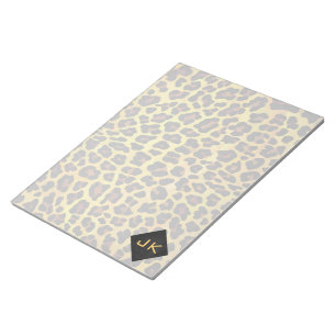 Monogramm mit Leopard Brown und Gelb Notizblock