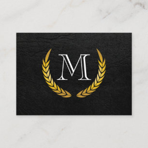 Monogramm mit Luxus-Elementen Kunstleder Visitenkarte